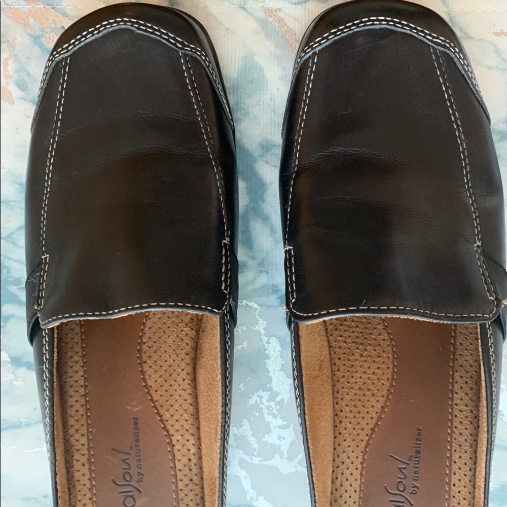 💗SOLD💗 Natural Soul By Naturalizer Black Leather Mule 8M EUC